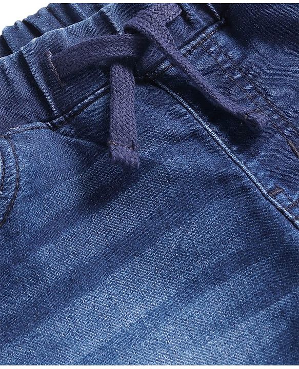 Pine Kids Woven Full Length Washed Denim Joggers - Blue