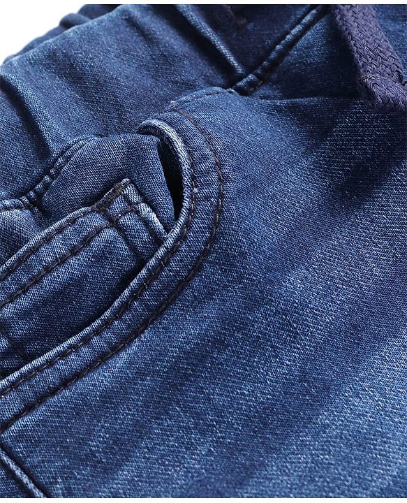 Pine Kids Woven Full Length Washed Denim Joggers - Blue