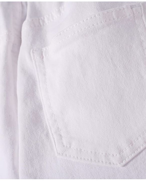 Pine Kids Woven Full Length Washed Denim Jeans - White