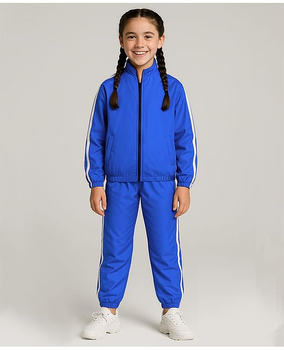Pine Active Woven Full Sleeve Tracksuit with Tape Detailing - Blue