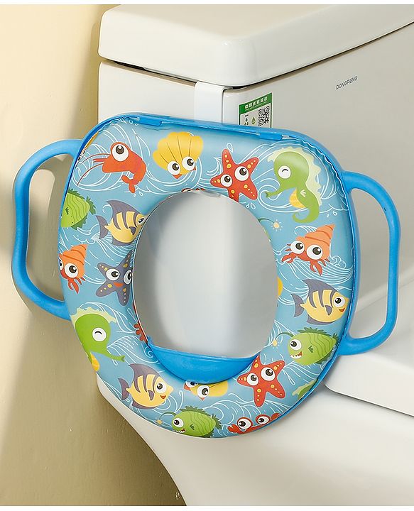Babyhug Baby Potty Seat With Aquatic Print - Light Blue