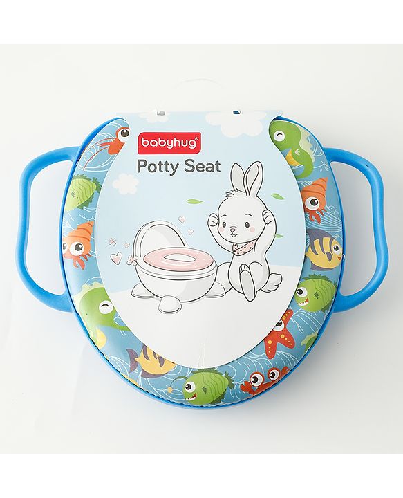 Babyhug Baby Potty Seat With Aquatic Print - Light Blue