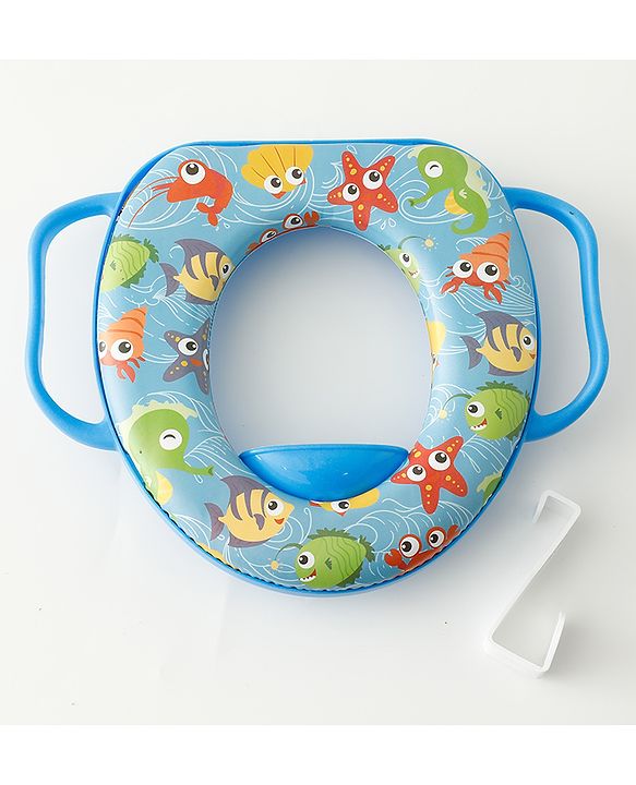 Babyhug Baby Potty Seat With Aquatic Print - Light Blue