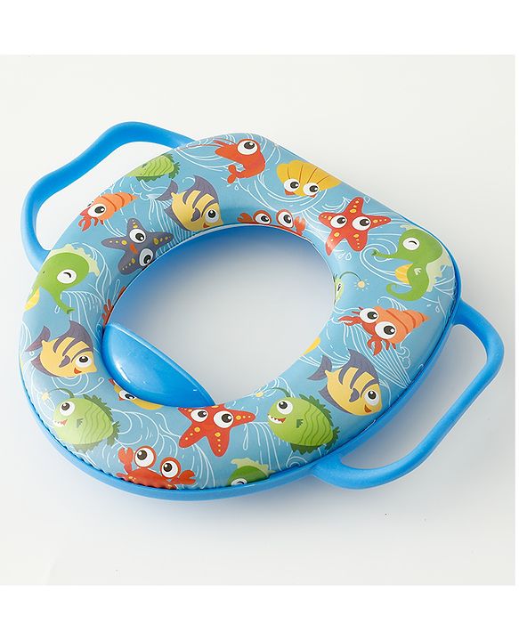 Babyhug Baby Potty Seat With Aquatic Print - Light Blue