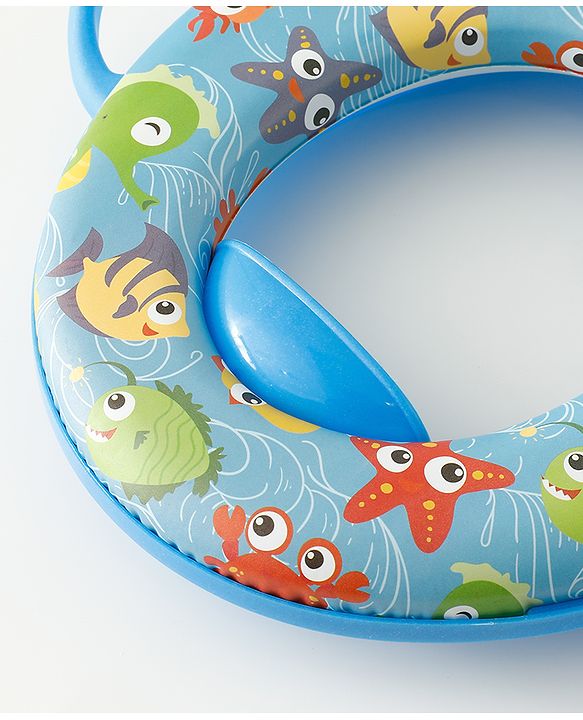 Babyhug Baby Potty Seat With Aquatic Print - Light Blue
