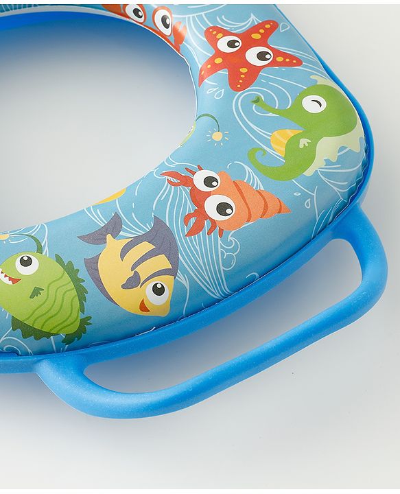 Babyhug Baby Potty Seat With Aquatic Print - Light Blue