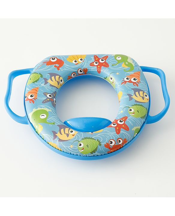 Babyhug Baby Potty Seat With Aquatic Print - Light Blue