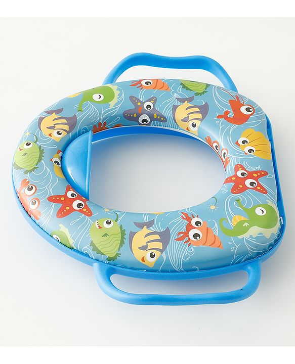 Babyhug Baby Potty Seat With Aquatic Print - Light Blue