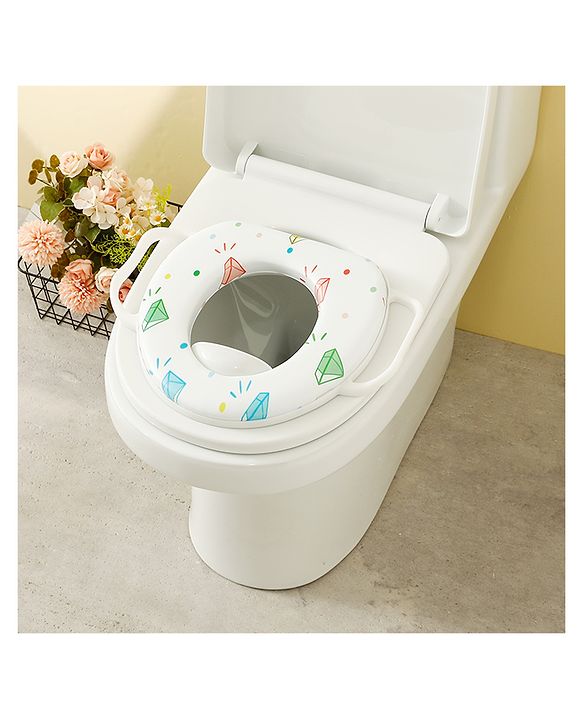 Babyhug Baby Potty Seat With Aquatic Print - Light Blue