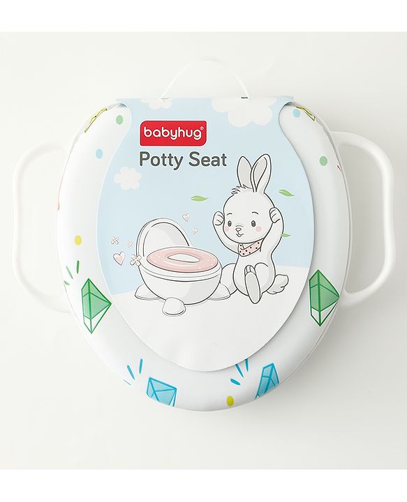 Babyhug Baby Potty Seat With Aquatic Print - Light Blue