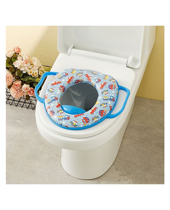 Babyhug Baby Potty Seat With Aquatic Print - Light Blue