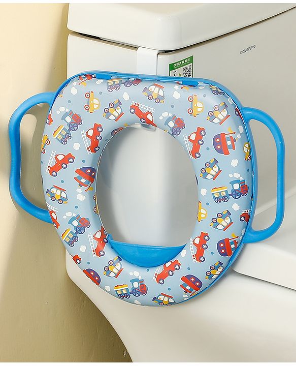 Babyhug Baby Potty Seat With Aquatic Print - Light Blue