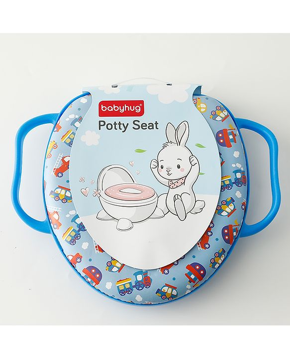 Babyhug Baby Potty Seat With Aquatic Print - Light Blue