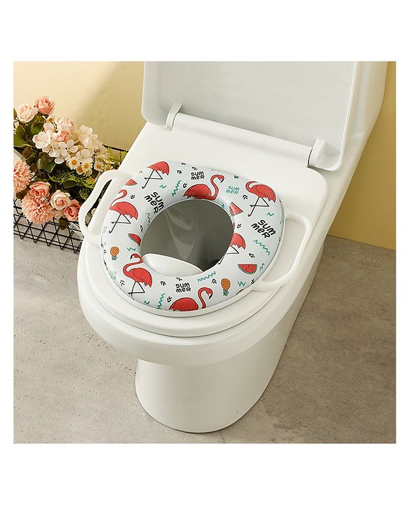 Babyhug Baby Potty Seat With Aquatic Print - Light Blue