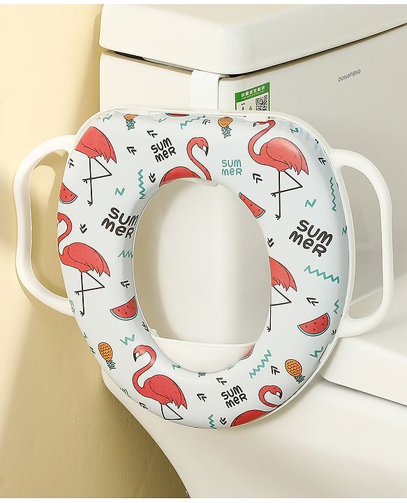 Babyhug Baby Potty Seat With Aquatic Print - Light Blue