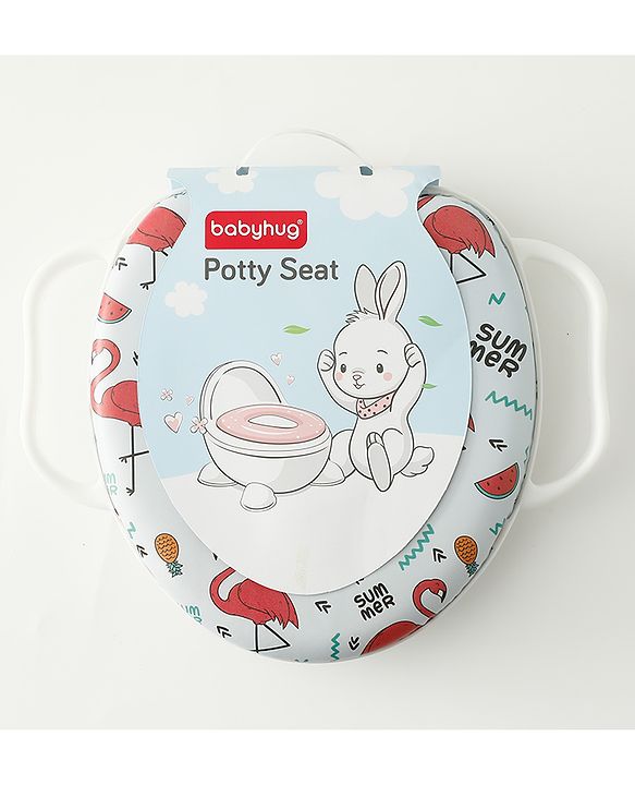 Babyhug Baby Potty Seat With Aquatic Print - Light Blue