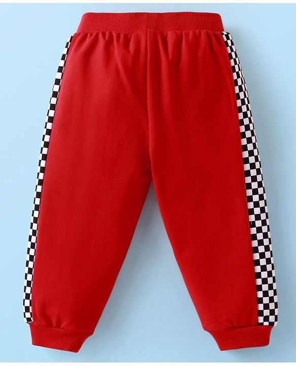 Babyhug Disney Terry Knit Full Sleeves T-Shirt & Lounge Pant Set With Mickey Mouse Graphics - Red & White