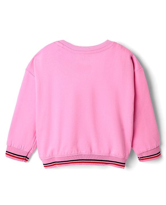 Babyhug Disney Terry Knit Full Sleeves T-Shirt & Track Pant Set with Minnie Mouse Graphics - Pink