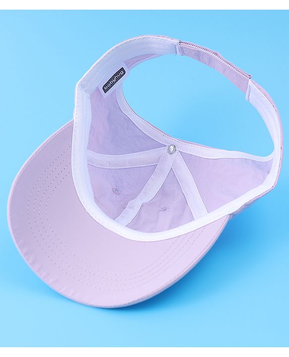 Babyhug Free Size Baseball Cap With Floral Applique - Purple