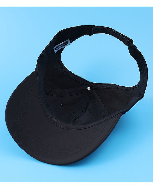 Babyhug Free Size Baseball Cap With Floral Applique - Black