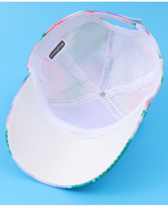 Babyhug Baseball Cap With Tie & Dye Print & Ear Applique - Multicolor