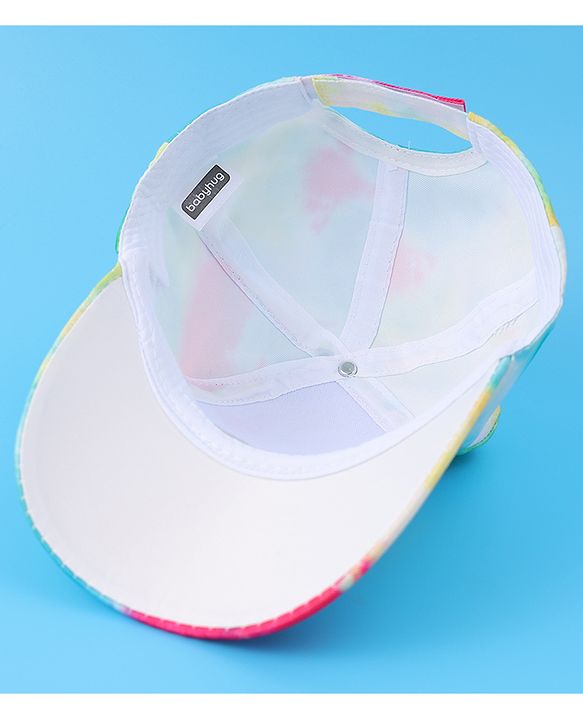 Babyhug Baseball Cap With Tie & Dye Print & Ear Applique - Multicolor