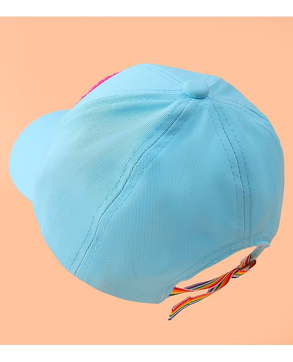 Babyhug Baseball Cap With Rainbow Embroidery - Light Blue