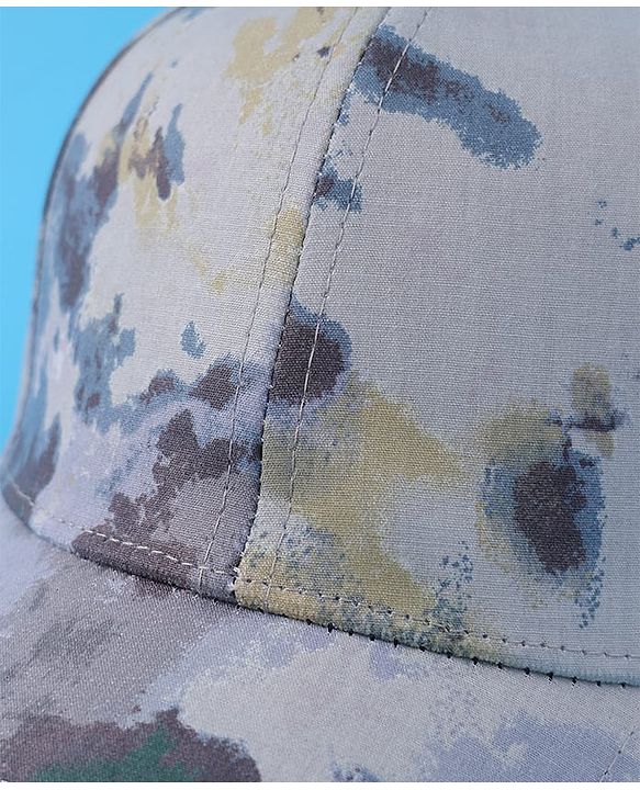 Pine Kids Cotton Baseball Cap With Tie & Dye Print - Grey