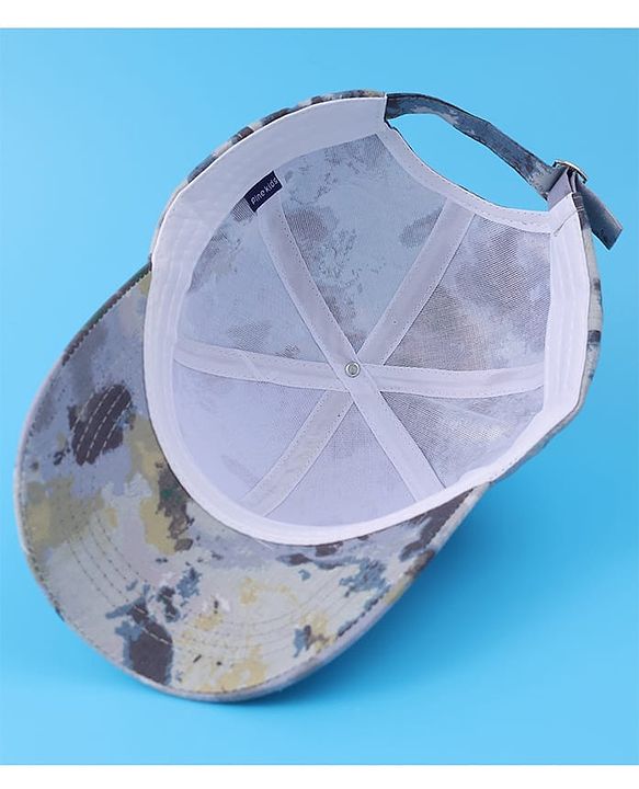Pine Kids Cotton Baseball Cap With Tie & Dye Print - Grey
