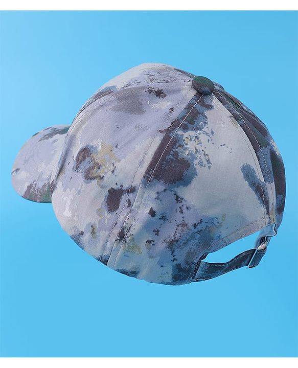 Pine Kids Cotton Baseball Cap With Tie & Dye Print - Grey