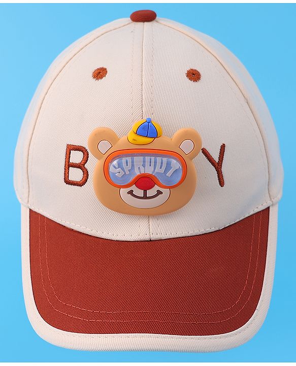 Babyhug Baseball Cap With Teddy Bear Applique (Colour May Vary)
