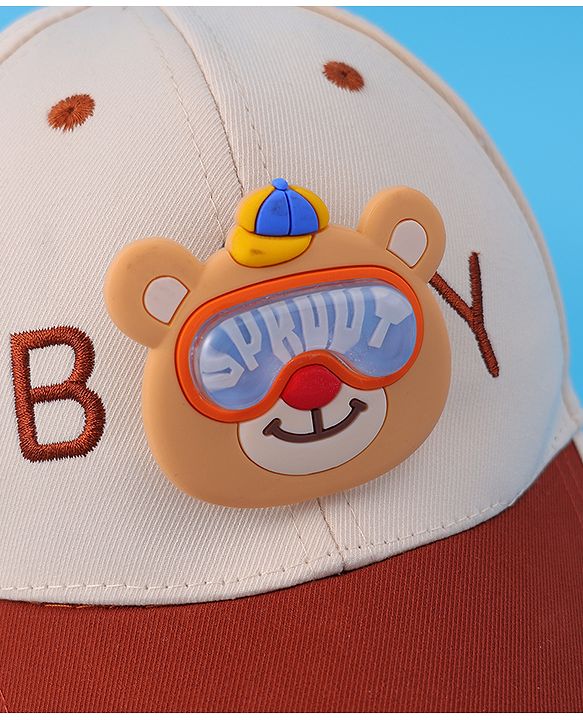 Babyhug Baseball Cap With Teddy Bear Applique (Colour May Vary)
