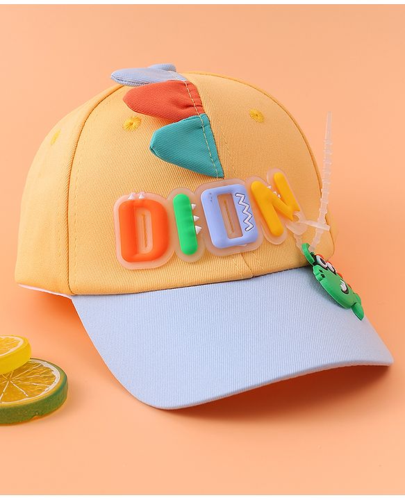 Babyhug Baseball Cap With Dino Applique - Yellow