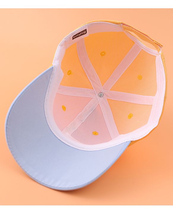 Babyhug Baseball Cap With Dino Applique - Yellow