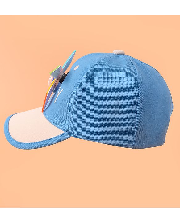 Babyhug Baseball Cap With Paper Windmill Applique - Blue