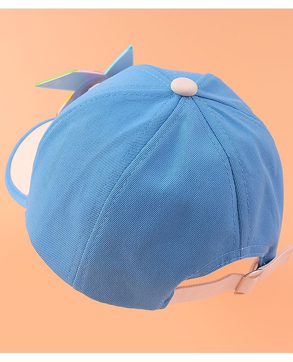 Babyhug Baseball Cap With Paper Windmill Applique - Blue