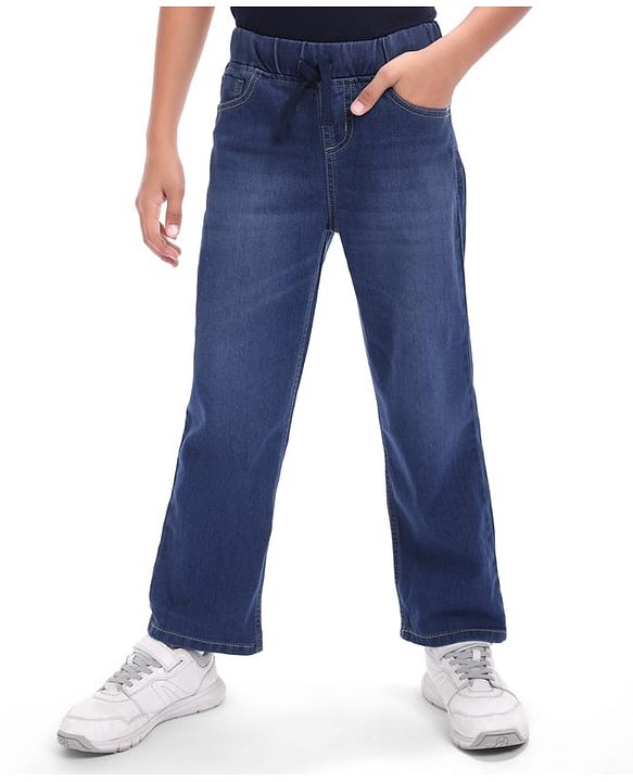 Pine Kids Full Length Washed Denim Jeans - Blue