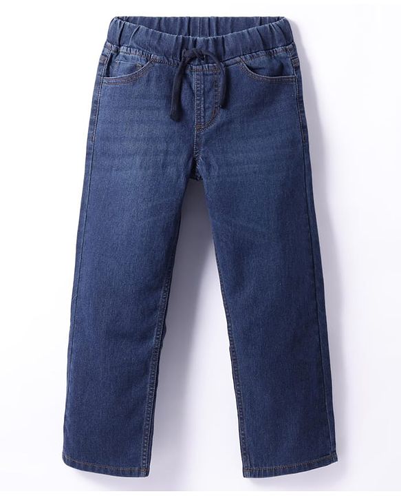 Pine Kids Woven Full Length Washed Denim Jeans - Blue