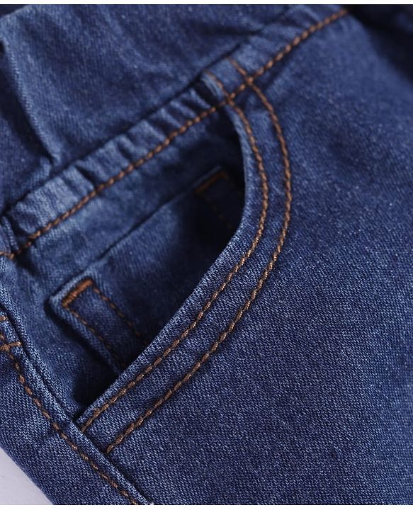 Pine Kids Woven Full Length Washed Denim Jeans - Blue
