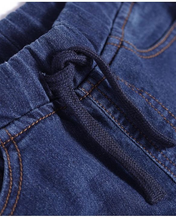 Pine Kids Woven Full Length Washed Denim Jeans - Blue