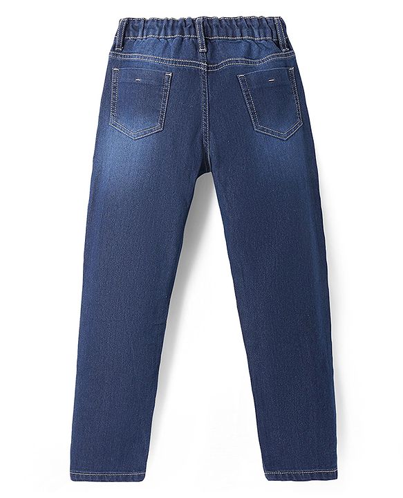 Pine Kids Woven Full Length Washed Denim Jeans - Blue