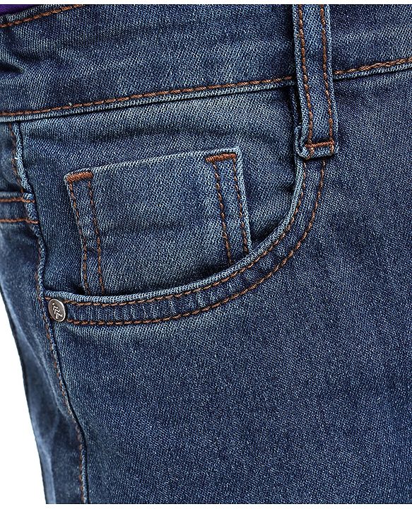 Pine Kids Denim Woven Full Length Washed Jeans - Blue