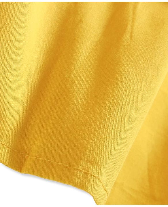 Pine Kids Cotton Woven Full Sleeves Front Open Collared Shirt Dress with Floral Embroidery - Yellow