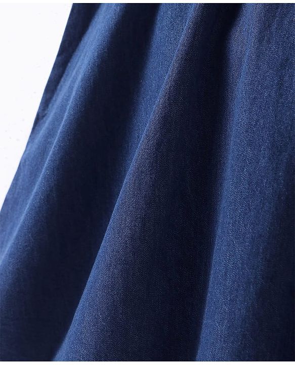 Pine Kids Cotton Woven Half Peasant Sleeves Collared Frock with Frill Detailing - Navy Blue