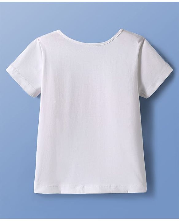 Pine Kids Cotton Knit Half Sleeves T-Shirt With Radiant Text Print - White