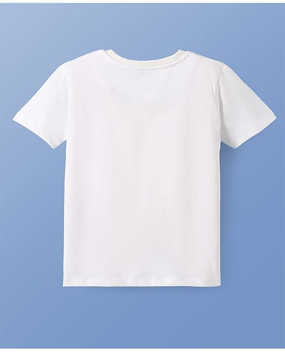 Pine Kids Cotton Knit Half Sleeves T-Shirt With Gaming Print - White