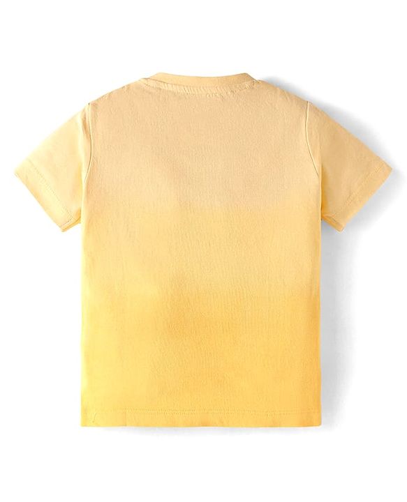 Babyhug Disney Single Jersey Knit Half Sleeves T-Shirt & Shorts Set With Winnie The Pooh Graphics & Ombre Effect - Yellow