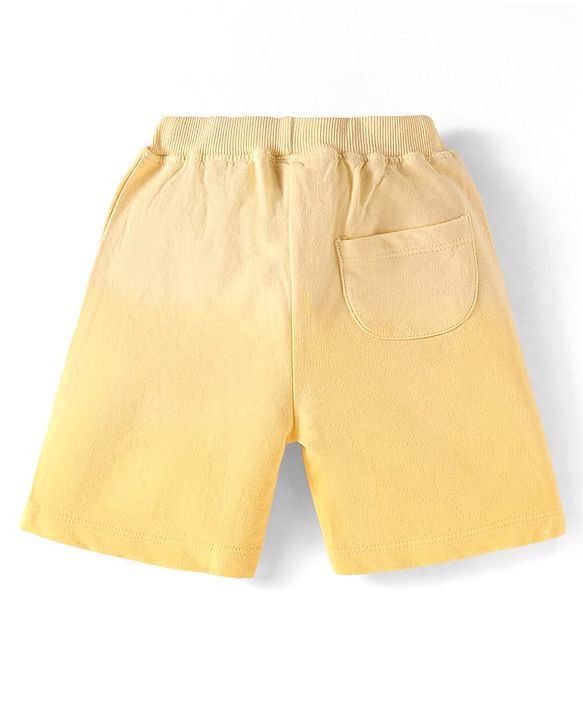 Babyhug Disney Single Jersey Knit Half Sleeves T-Shirt & Shorts Set With Winnie The Pooh Graphics & Ombre Effect - Yellow