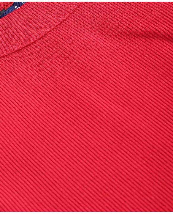 Pine Kids Cotton Knit Sleeveless Solid Color Ribbed Top - Red