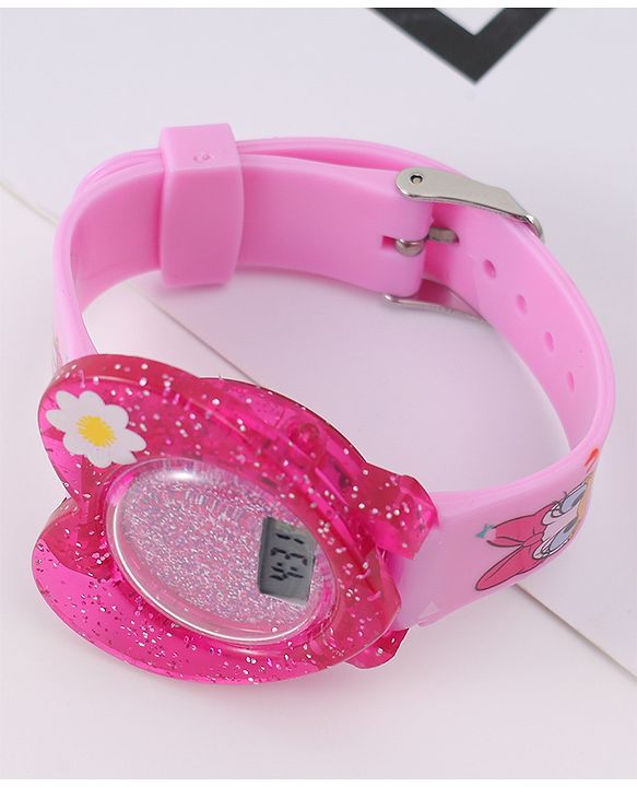 Babyhug Digital Watch Heart Shaped with Daisy Duck Print - Pink